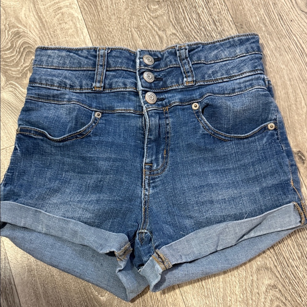 Topshop Dark Blue Jean Shorts